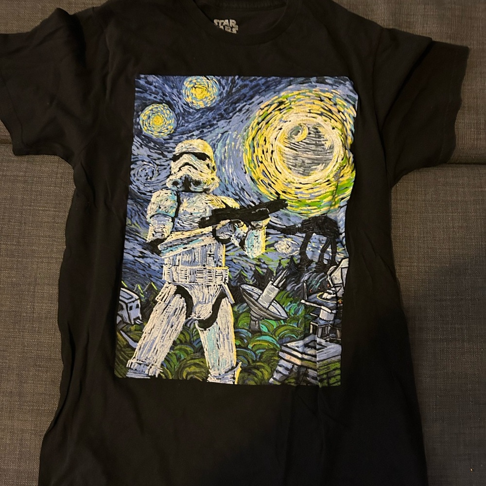 Fifth Sun Black Star Wars Van Gogh Style Graphic Tee